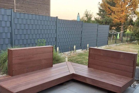 Banc d'angle en bois sur mesure — Tubize